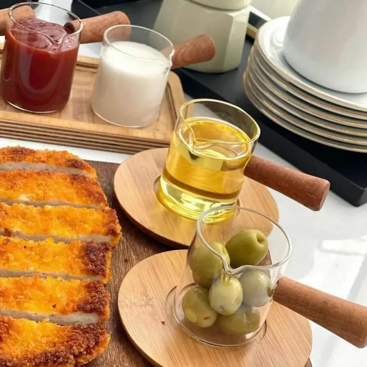 سس خوری پیرکس دسته چوبی برند مایا — تصویر ۶