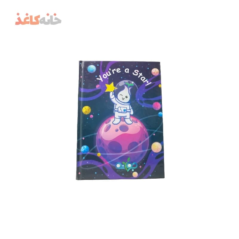 دفتر زبان 80برگ ته دوخت 3خط طرح فضانورد