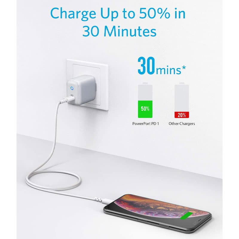 شارژر دیواری انکر Anker B2019LD1 با کابل Lightning به USB-C — تصویر ۲