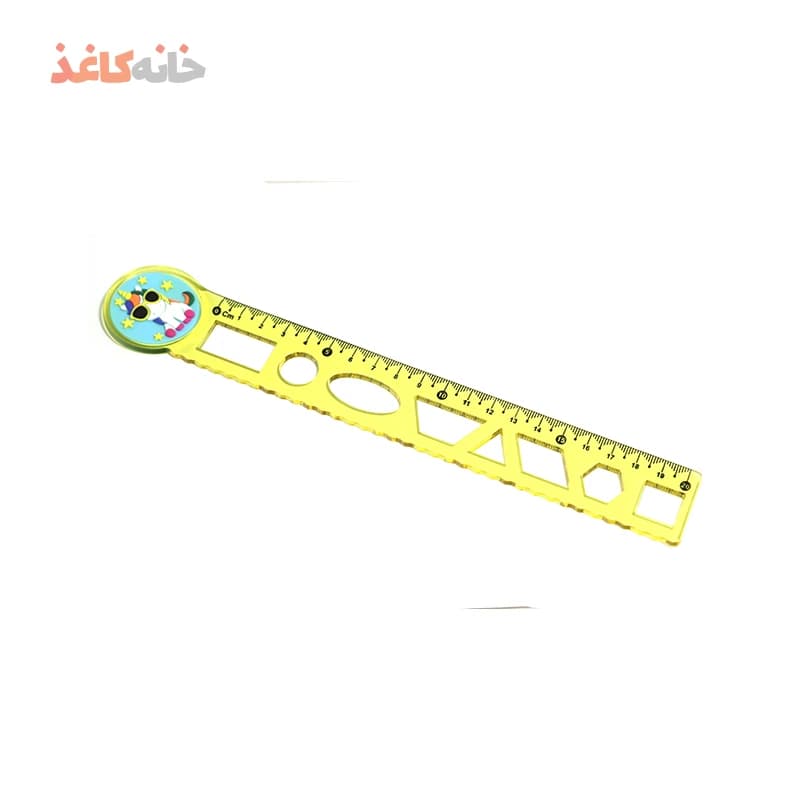 خط کش 20سانت شابلون دار زرد