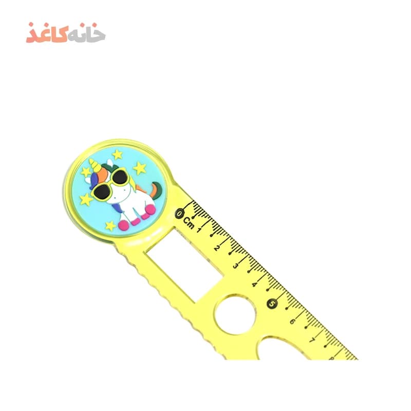 خط کش 20سانت شابلون دار زرد — تصویر ۲