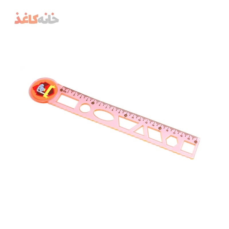 خط کش 20سانت شابلون دار نارنجی