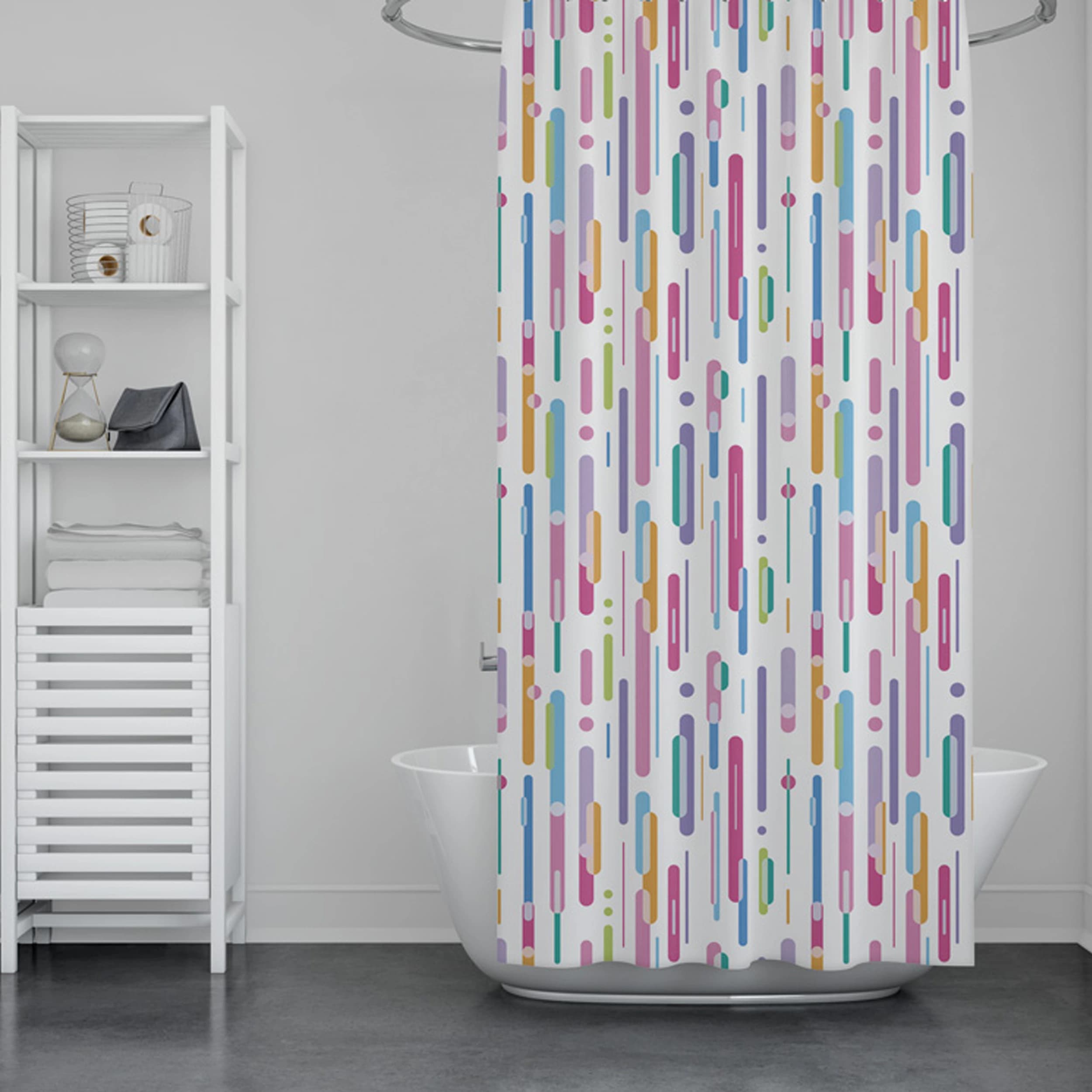 پرده حمام دلفین مدل GU-9385 سایز 180×200سانتی متر