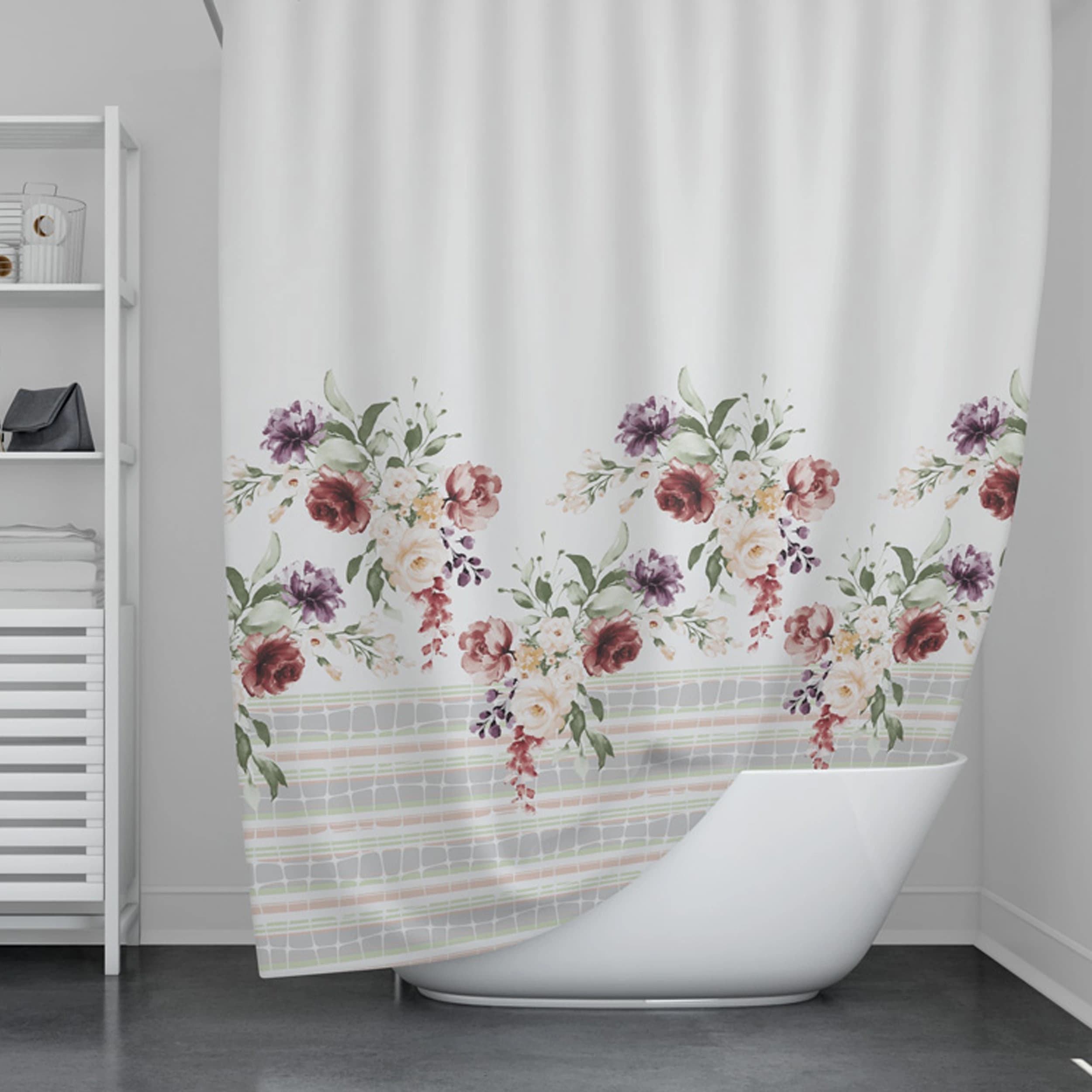 پرده حمام دلفین مدل GU-11237 سایز 180×200سانتی متر