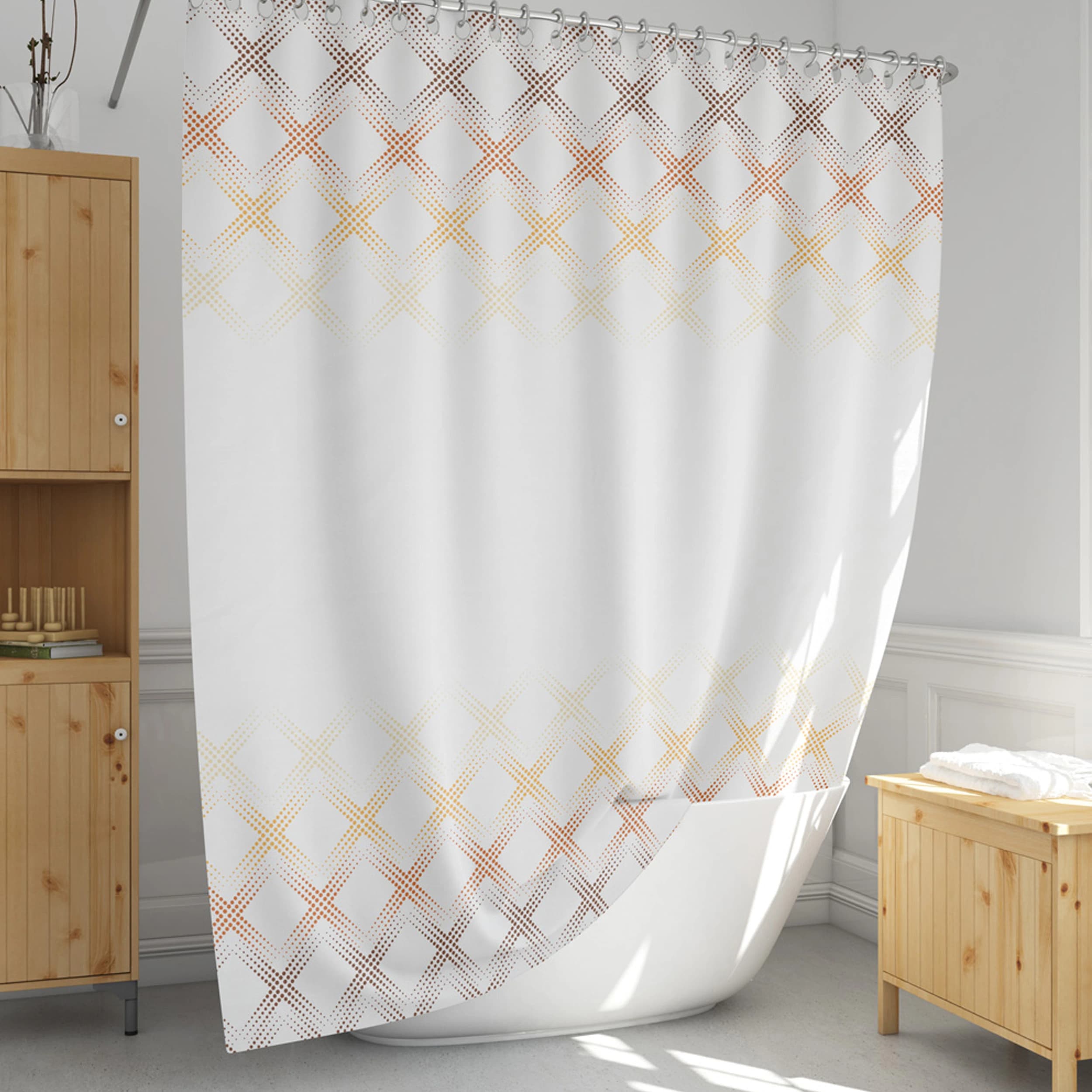 پرده حمام دلفین مدل EV-4644 سایز 180×200سانتی متر