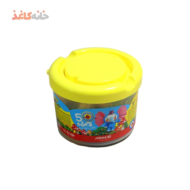 خمیر بازی 5 رنگ سطلی زرد آریا
