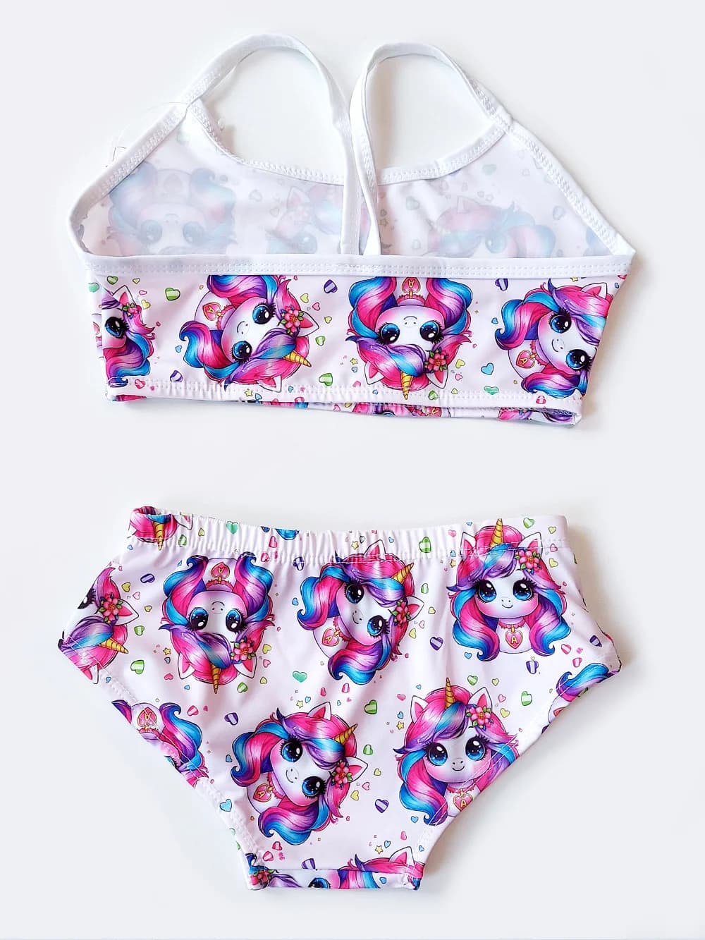 مایو بچگانه دخترانه دو تیکه طرح اسپ تک شاخ برای استخر اسپیدو ( Speedo ) صورتی — تصویر ۲