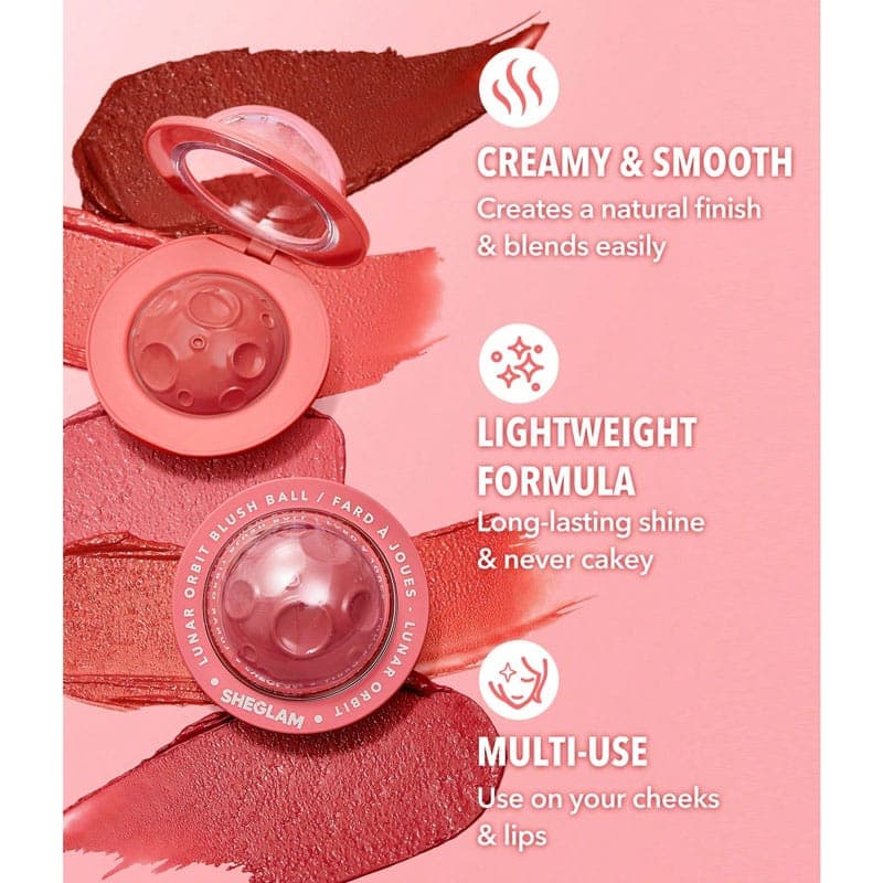 رژگونه و رژلب فضایی شیگلم SHEGLAM مدل Lunar Orbit Blush Ball رنگ Galactic — تصویر ۷