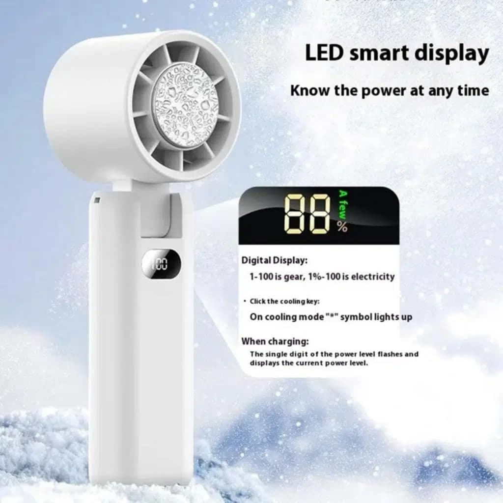 پنکه دستی شارژی با صفحه نمایش دیجیتال مدل K801 — تصویر ۸