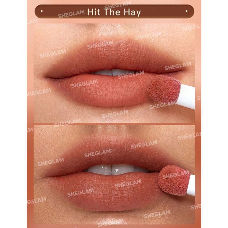 رژ لب مایع مات کوشنی شیگلم SHEGLAM مدل Pout Pillow Cushion Matte رنگ Hit The Hay — تصویر ۲