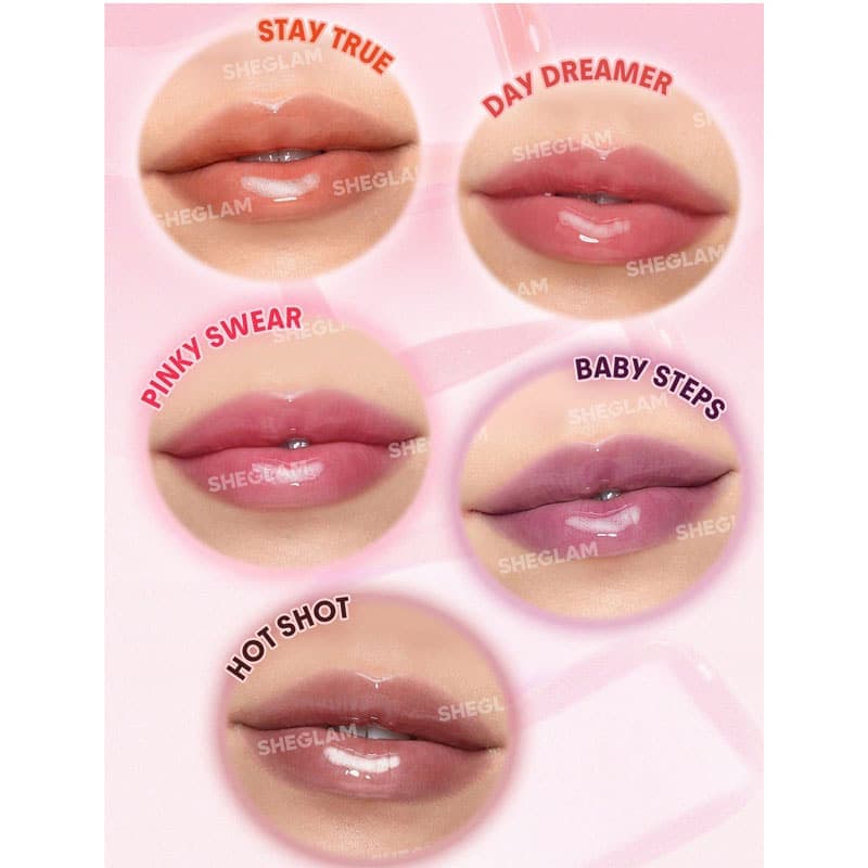 روغن لب رنگی شیگلم SHEGLAM مدل Jelly Wow Tinted Lip Oil رنگ Baby Steps — تصویر ۶