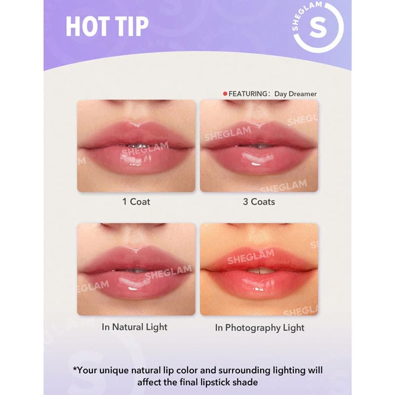 روغن لب رنگی شیگلم SHEGLAM مدل Jelly Wow Tinted Lip Oil رنگ Hot Shot — تصویر ۸