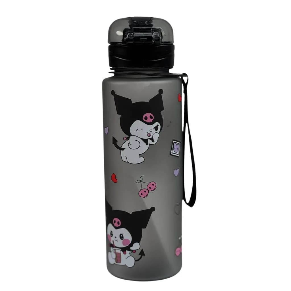 قمقمه کرومی مشکی مات مدل آسان نوش گنجایش 700ml — تصویر ۳