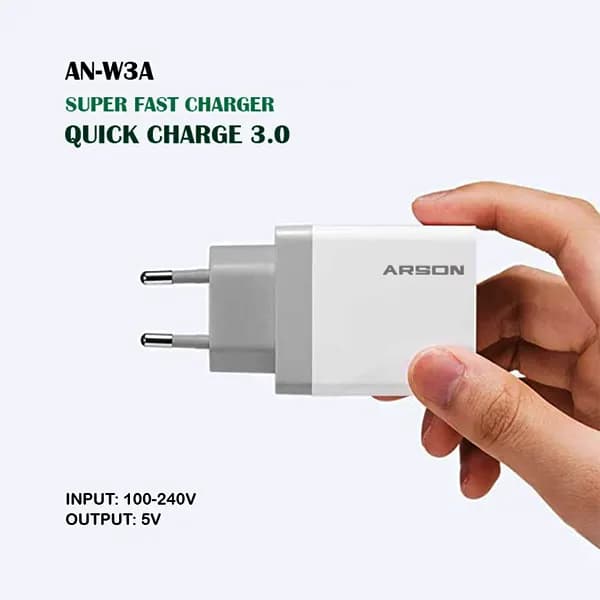 شارژر دیواری آرسون مدل AN-W3A — تصویر ۳