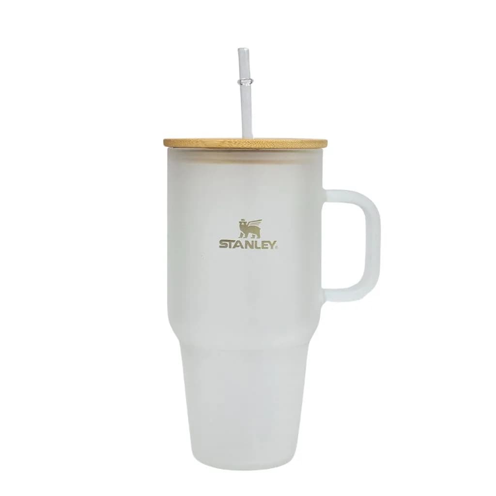 تامبلر طرح استنلی پیرکس درب بامبو گنجایش 32oz کد m322 — تصویر ۷