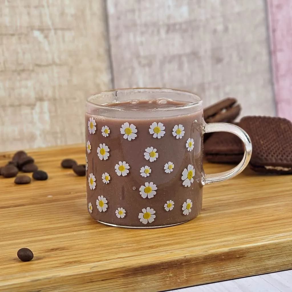 شات قهوه پیرکس طرح گل بابونه کد m230 — تصویر ۵