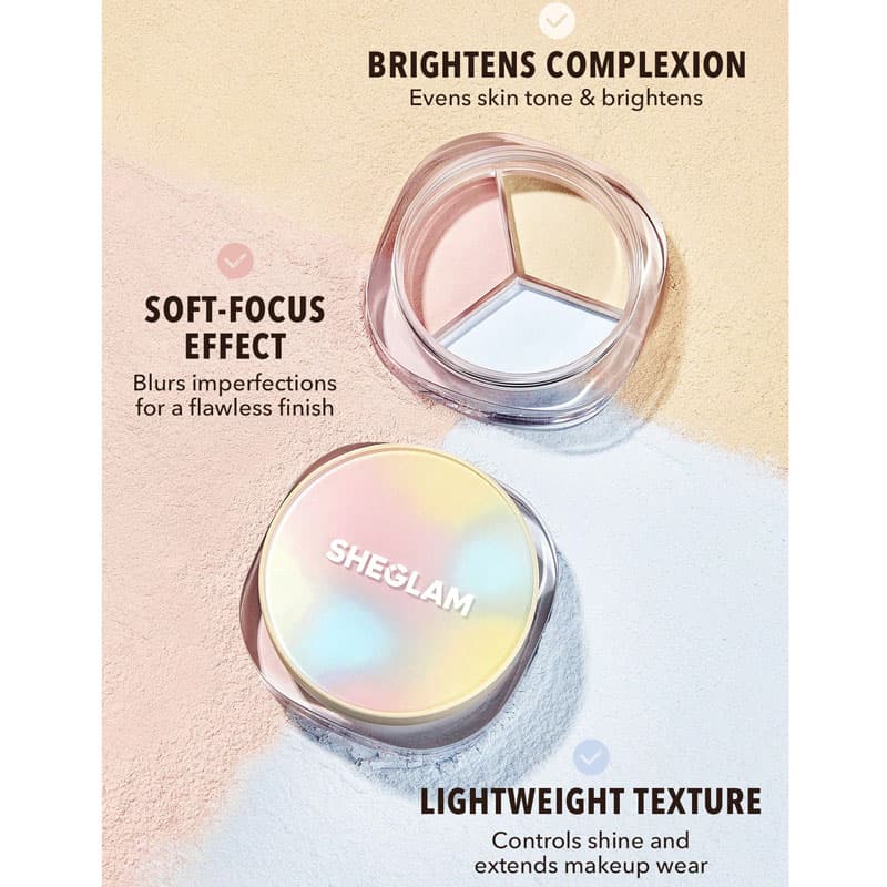 پودر فیکس 3 رنگ شیگلم SHEGLAM مدل Radiance Ring 3 in 1 — تصویر ۳
