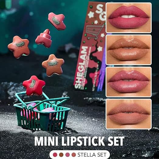 ست رژلب 4 عددی شیگلم SHEGLAM مدل Hi-Beam رنگ Stella-Set — تصویر ۵