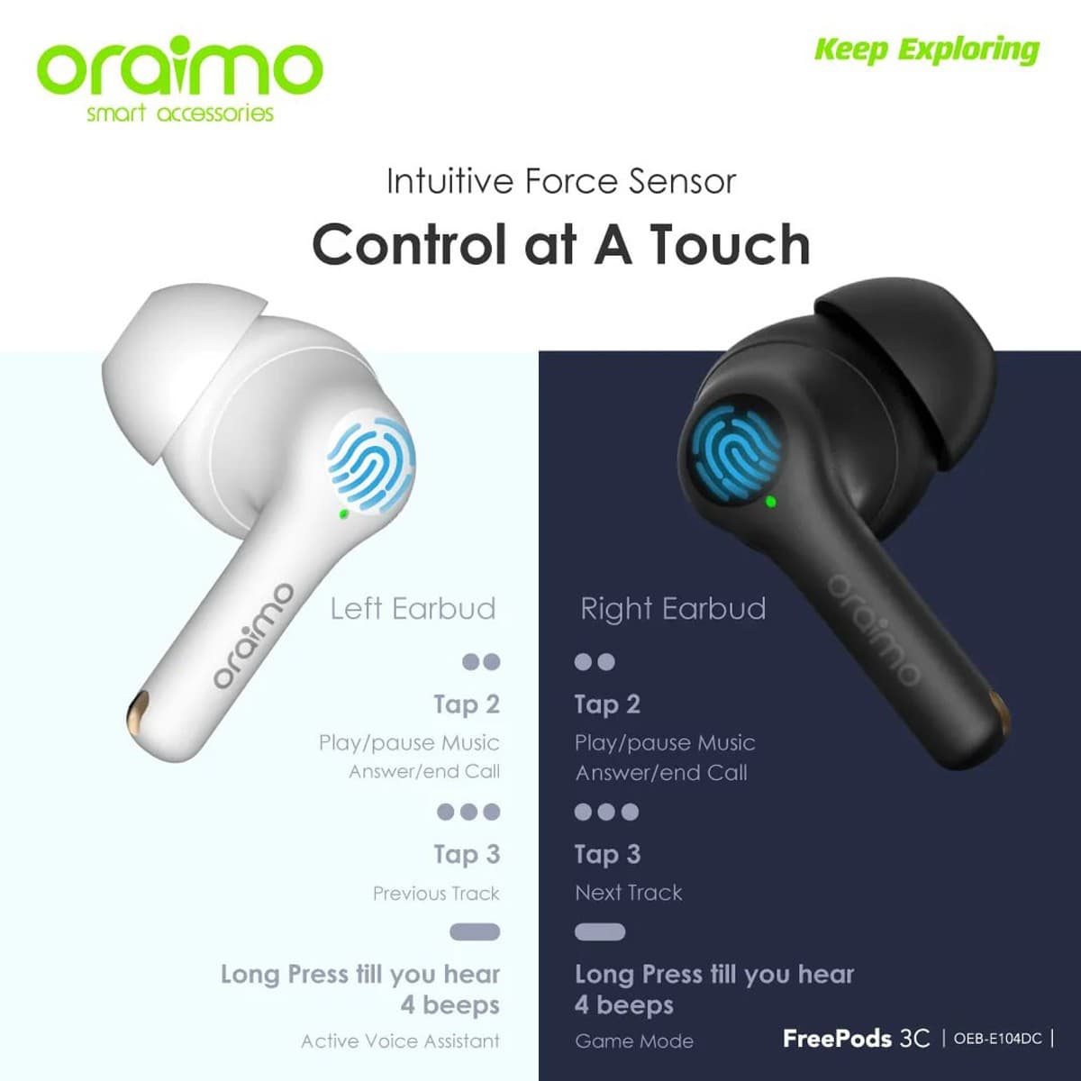 ایرپاد اورایمو Oraimo FreePods 3 — تصویر ۳