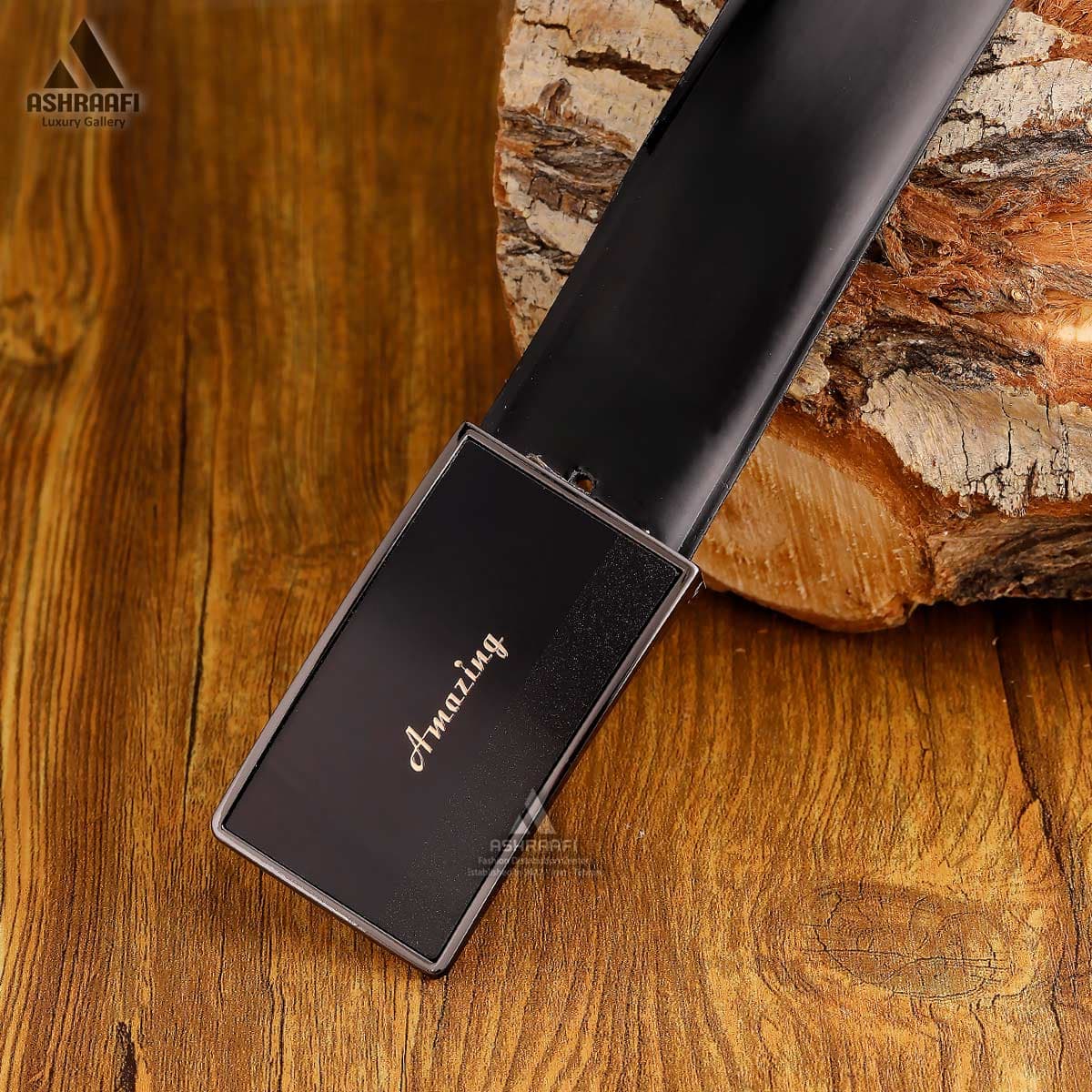 کمربند ورنی مردانه Patent Leather Belt BL38 — تصویر ۲