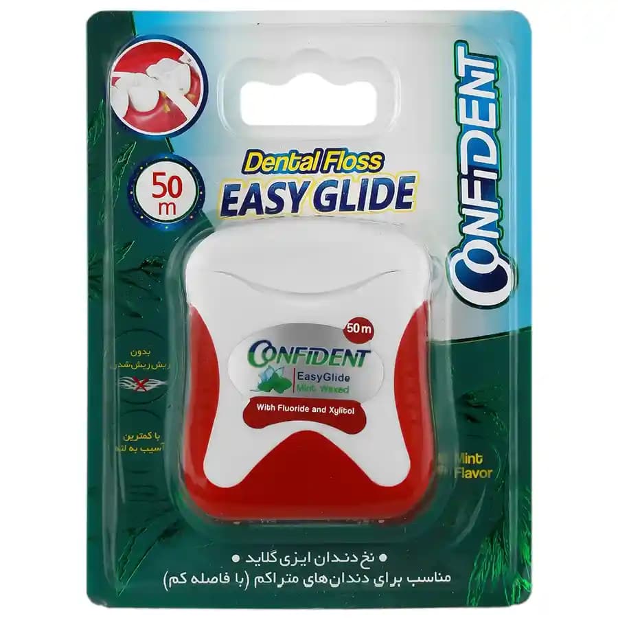 نخ دندان کانفیدنت مدل ایزی گلاید (Easy Glide) حاوی فلوراید – ۵۰ متر