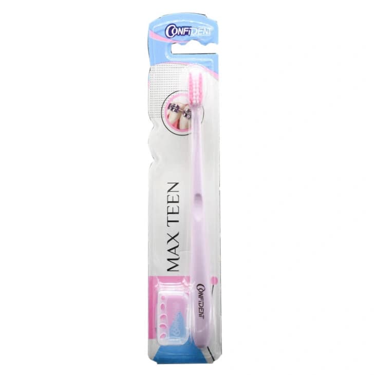 مسواک ارتودنسی کانفیدنت مدل Max Teen مکس تین با برس ترکیبی (نرم و متوسط) — تصویر ۳