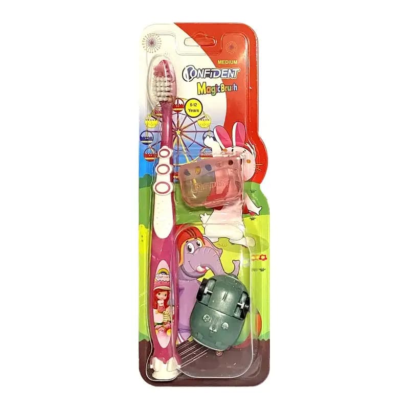 مسواک کودک کانفیدنت مدل Magic Brush Gift (مجیک براش) با برس متوسط همراه با جایزه — تصویر ۴