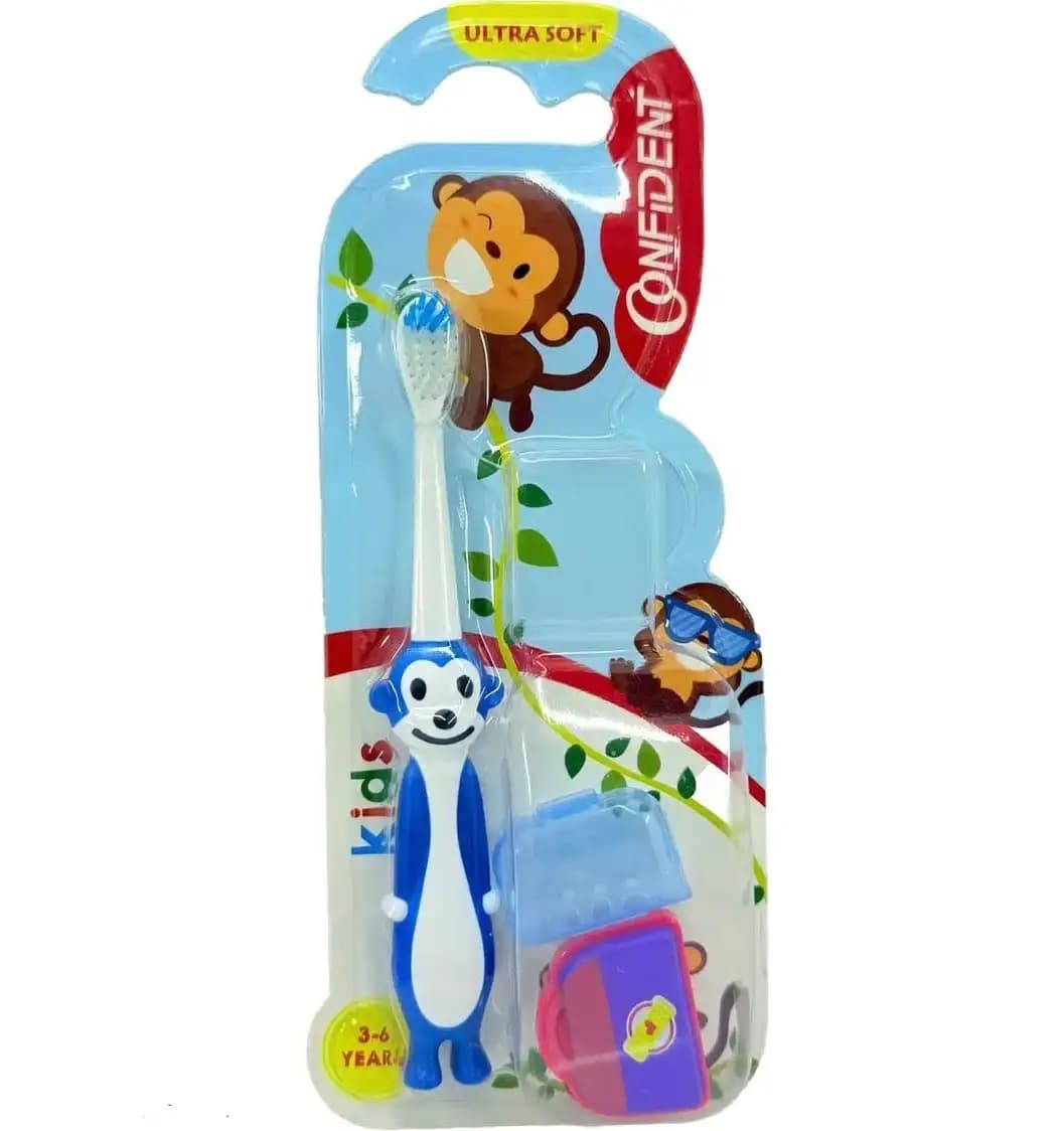 مسواک کودک کانفیدنت مدل Tiny Monkey Gift (میمون کوچک) با برس خیلی نرم همراه با جایزه — تصویر ۲
