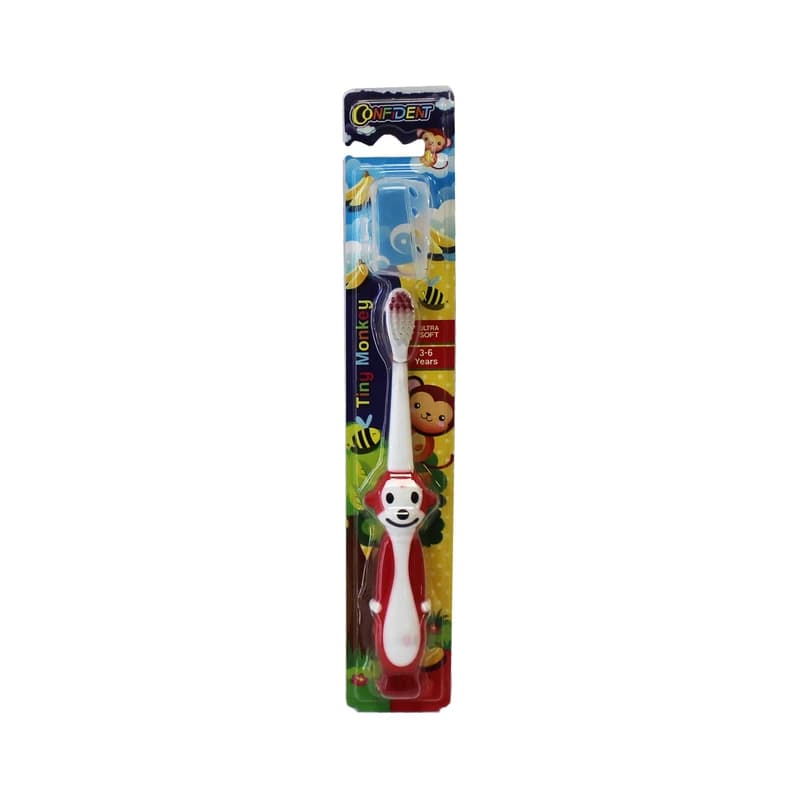 مسواک کودک کانفیدنت مدل Tiny Monkey (میمون کوچک) با برس خیلی نرم (Ultra Soft)
