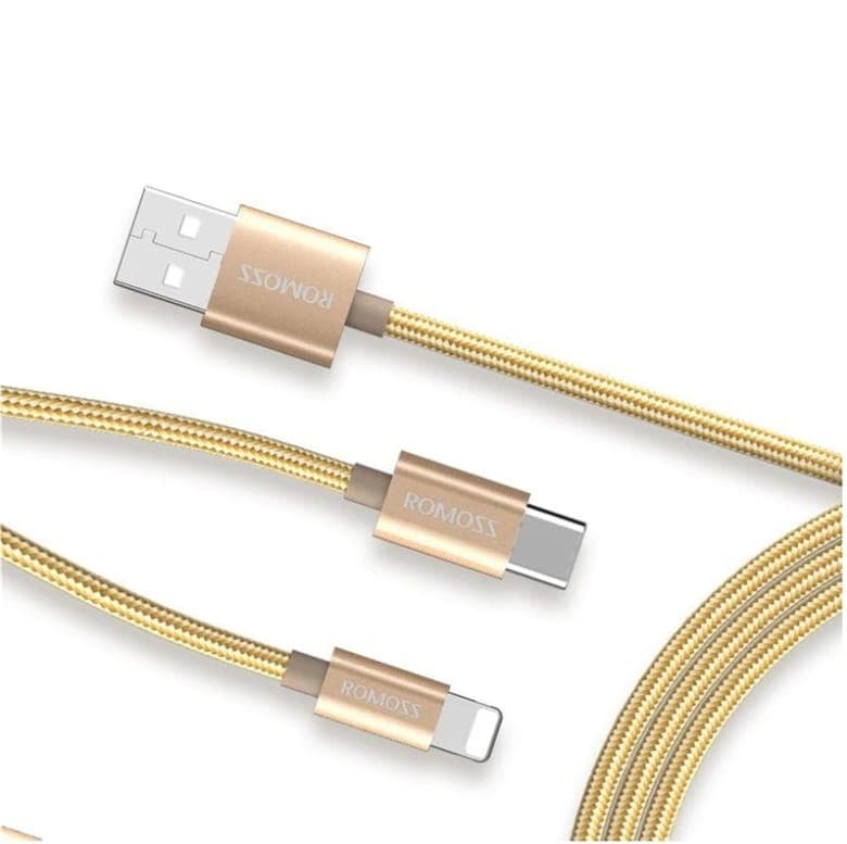 کابل تبدیل USB به USB-C / لایتنینگ روموس مدل CB21A طول 1.5 متر — تصویر ۲