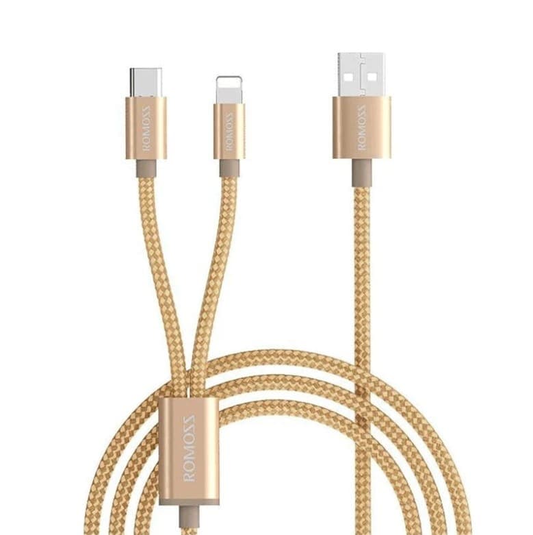 کابل تبدیل USB به USB-C / لایتنینگ روموس مدل CB21A طول 1.5 متر