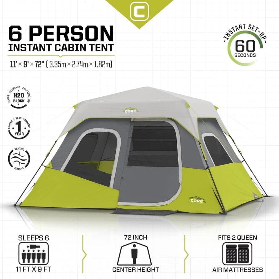 چادر اتوماتیک 6 نفره Core مدل Instant Cabin — تصویر ۳