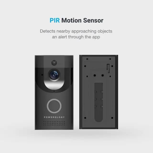 زنگ در هوشمند پاورولوژی Powerology Smart Video Doorbell PSVDBBK (اورجینال نسخه فول پلمپ کمپانی ارسال فوری) — تصویر ۴