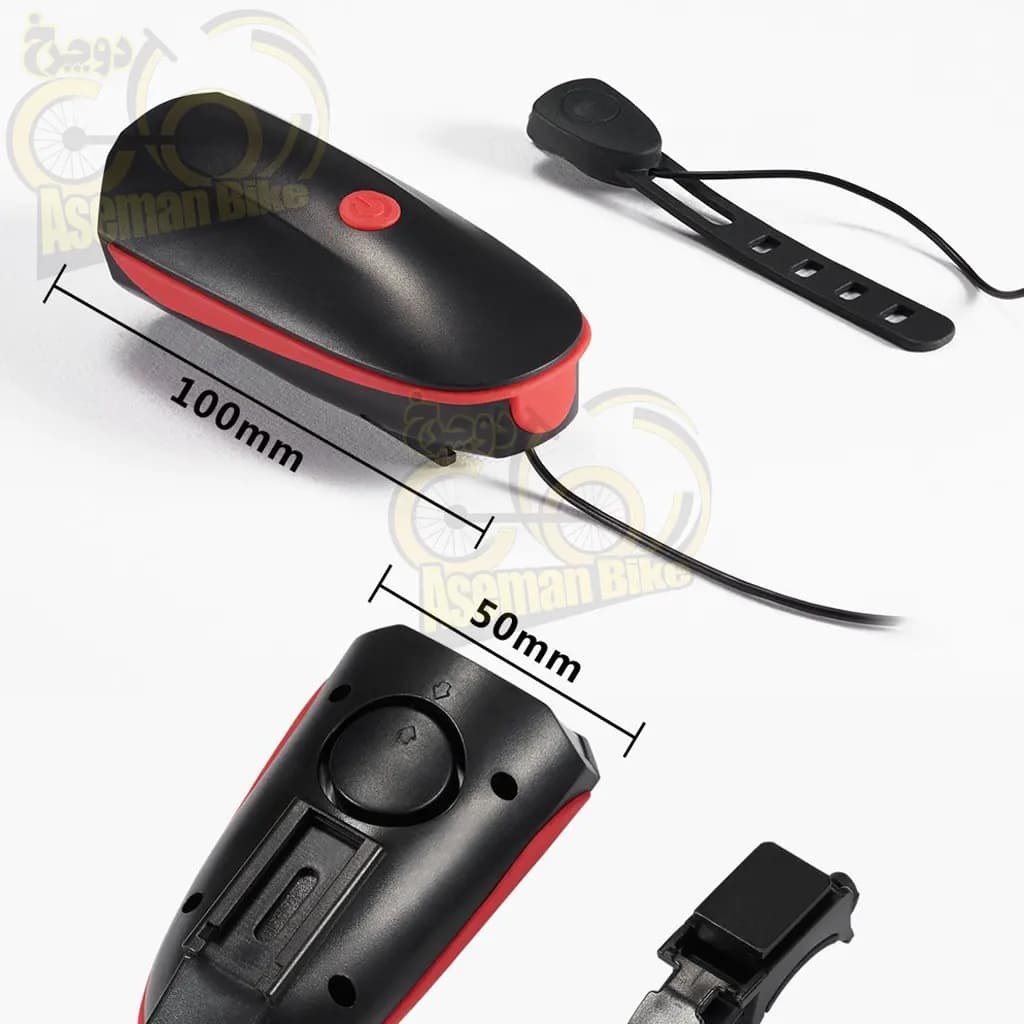 چراغ جلو بوق دار اصلی دوچرخه TOTI 7588 شارژی — تصویر ۳