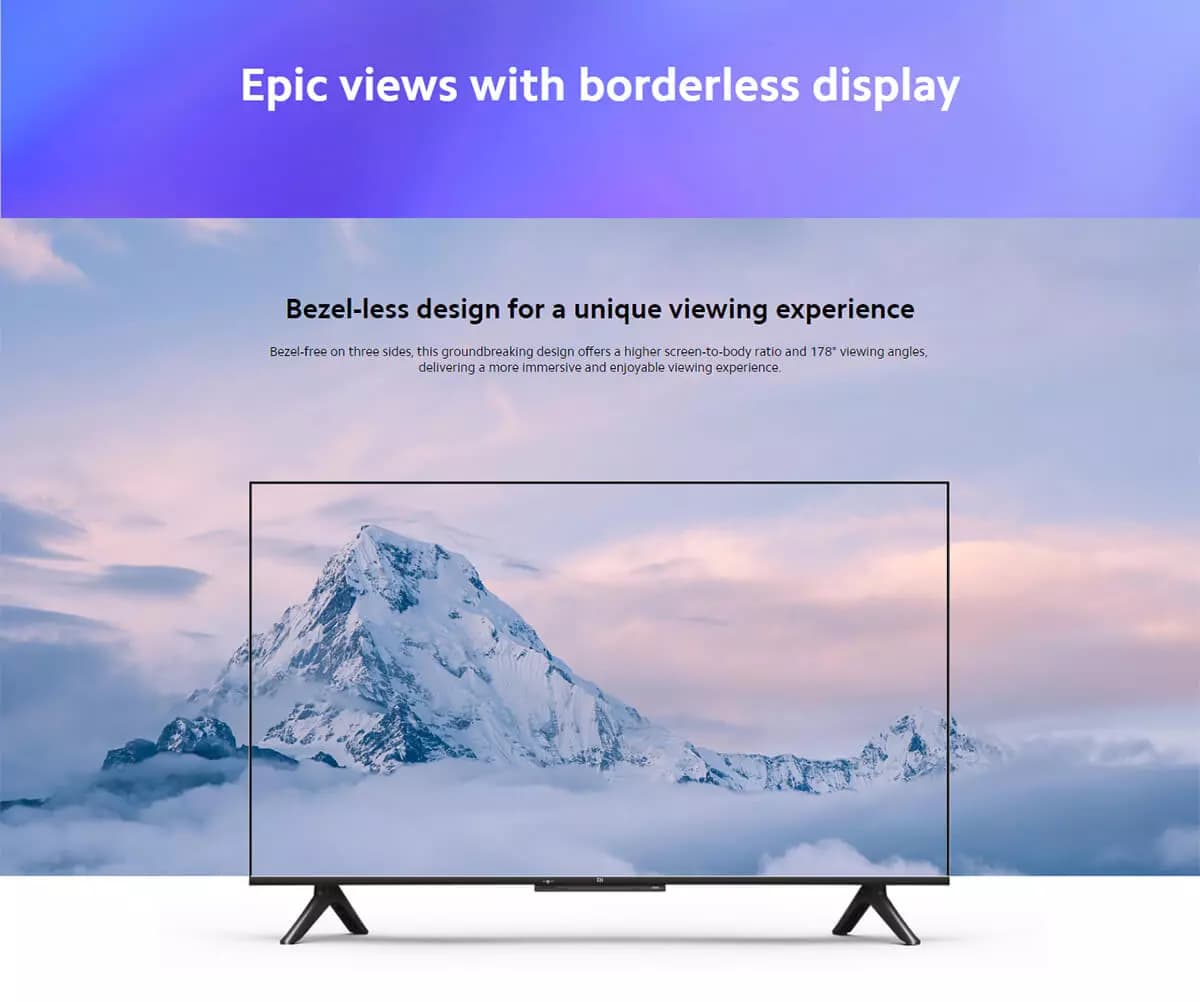 تلویزیون هوشمند شیائومی Mi TV P1 L43M6-6AEU نمایشگر 43 اینچ ا Mi TV P1 43 4K Android TV L43M6-6AEU با گارانتی و پشتیبانی 24 ساعت رایگان — تصویر ۳