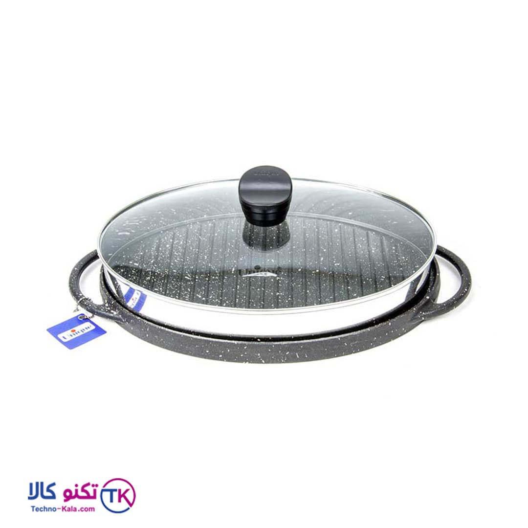 تابه گریل چدن بیضی بدون چوب یونیک مدل UN-6011