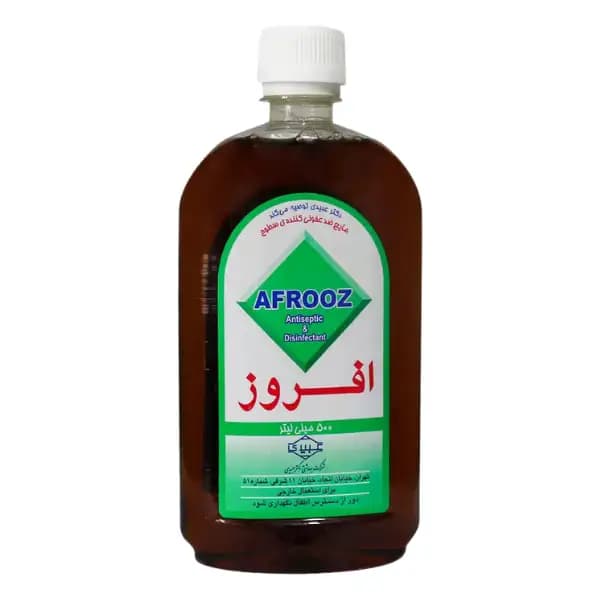 مایع گندزدای سطوح افروز Afrooz آنتی باکتریال حجم 500 میل — تصویر ۲