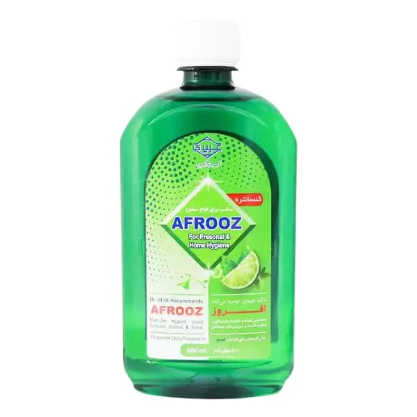 مایع ضد عفونی کننده سطوح افروز Afrooz رایحه لیمو حجم 500 میل — تصویر ۲
