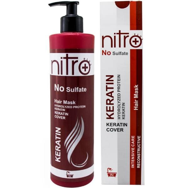 ماسک موی بدون سولفات نیترو پلاس مدل KERATIN حجم 500 میلی لیتر