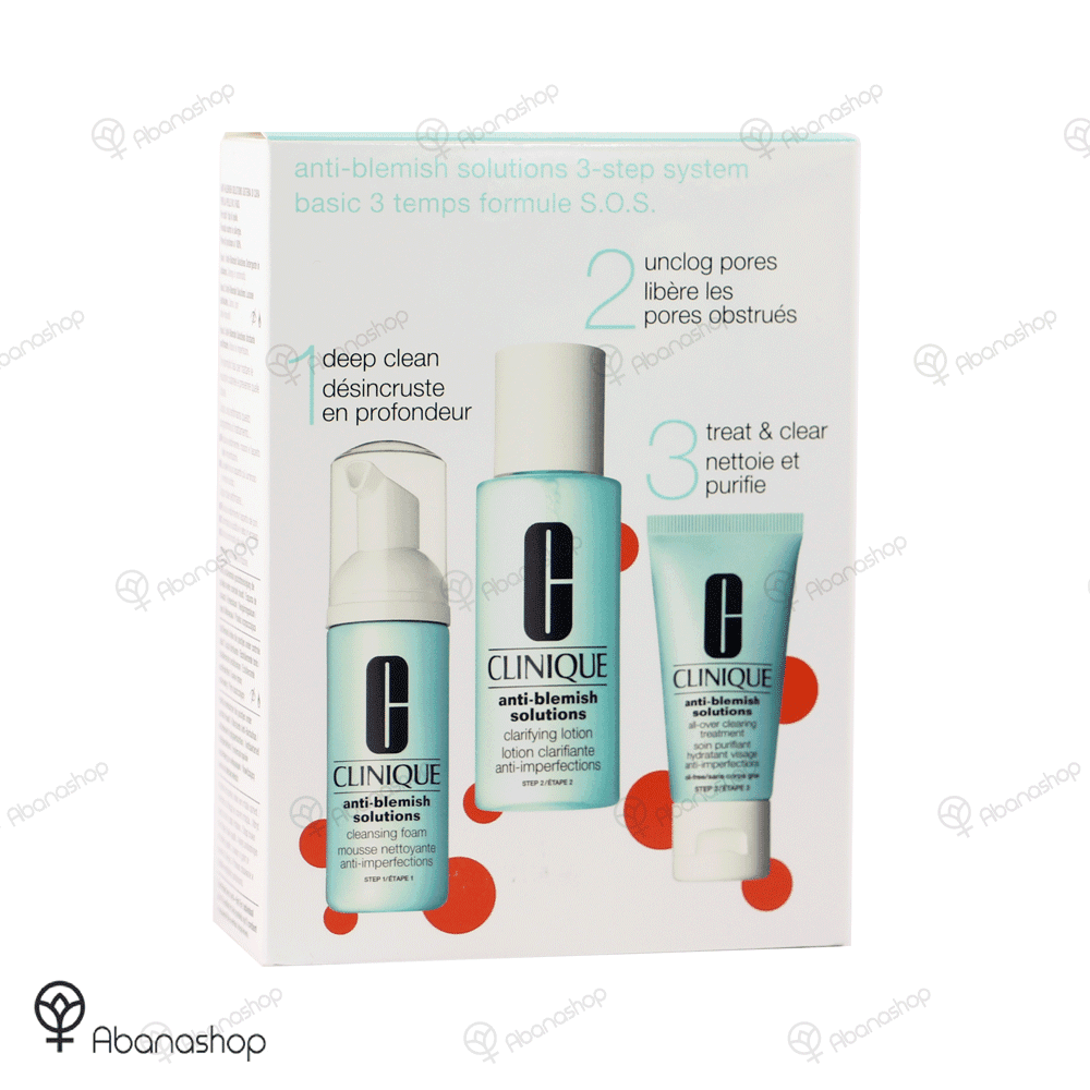 پک ضد جوش و لک سه مرحله‌ای کلینیک Clinique Anti-Blemish Solutions 3-Step System kit