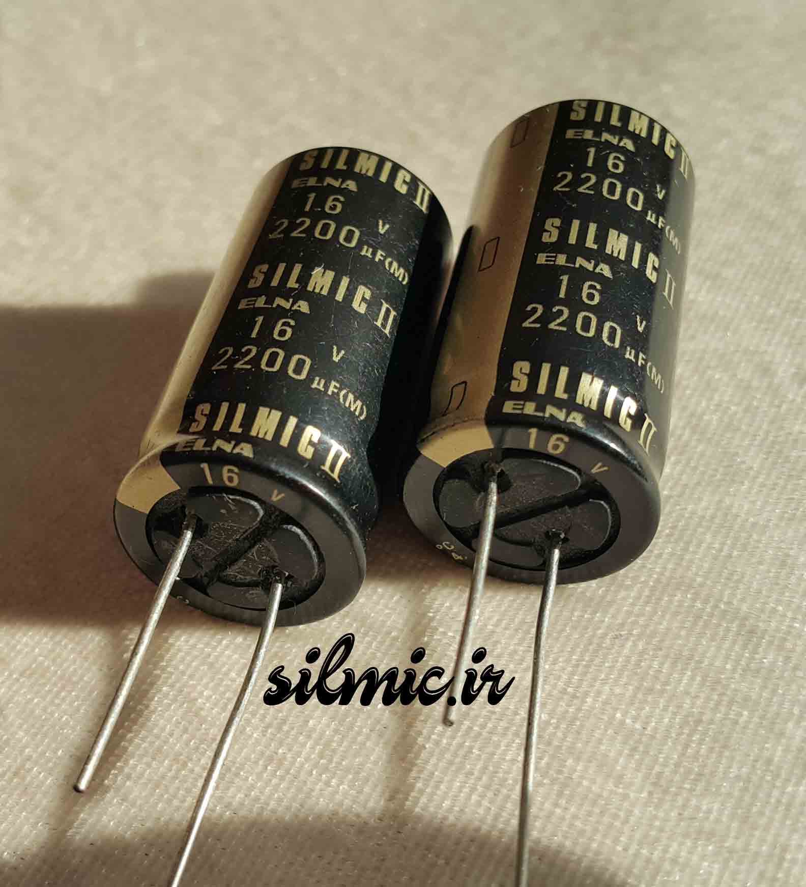 خازن سیلمیک 2200 میکرو فاراد 16 ولت ELNA های گرید صوتی RFS ( SILMICII ) — تصویر ۲