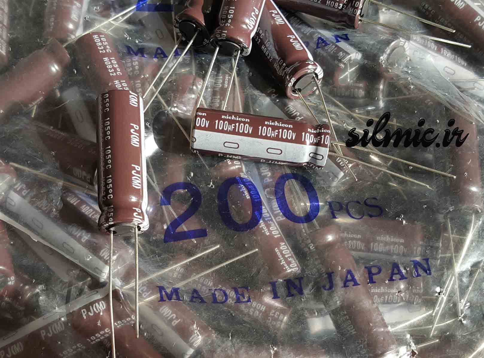خازن الکترولیتی 100 میکرو فاراد 100 ولت nichicon سری PJ مناسب سوئیچینگ — تصویر ۲