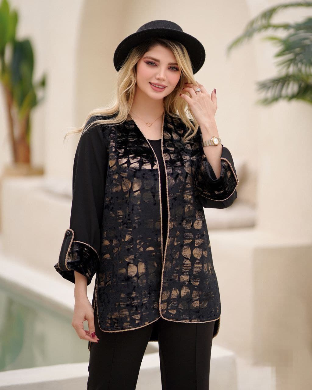 کت مجلسی مخمل طرحدار1402 — تصویر ۲