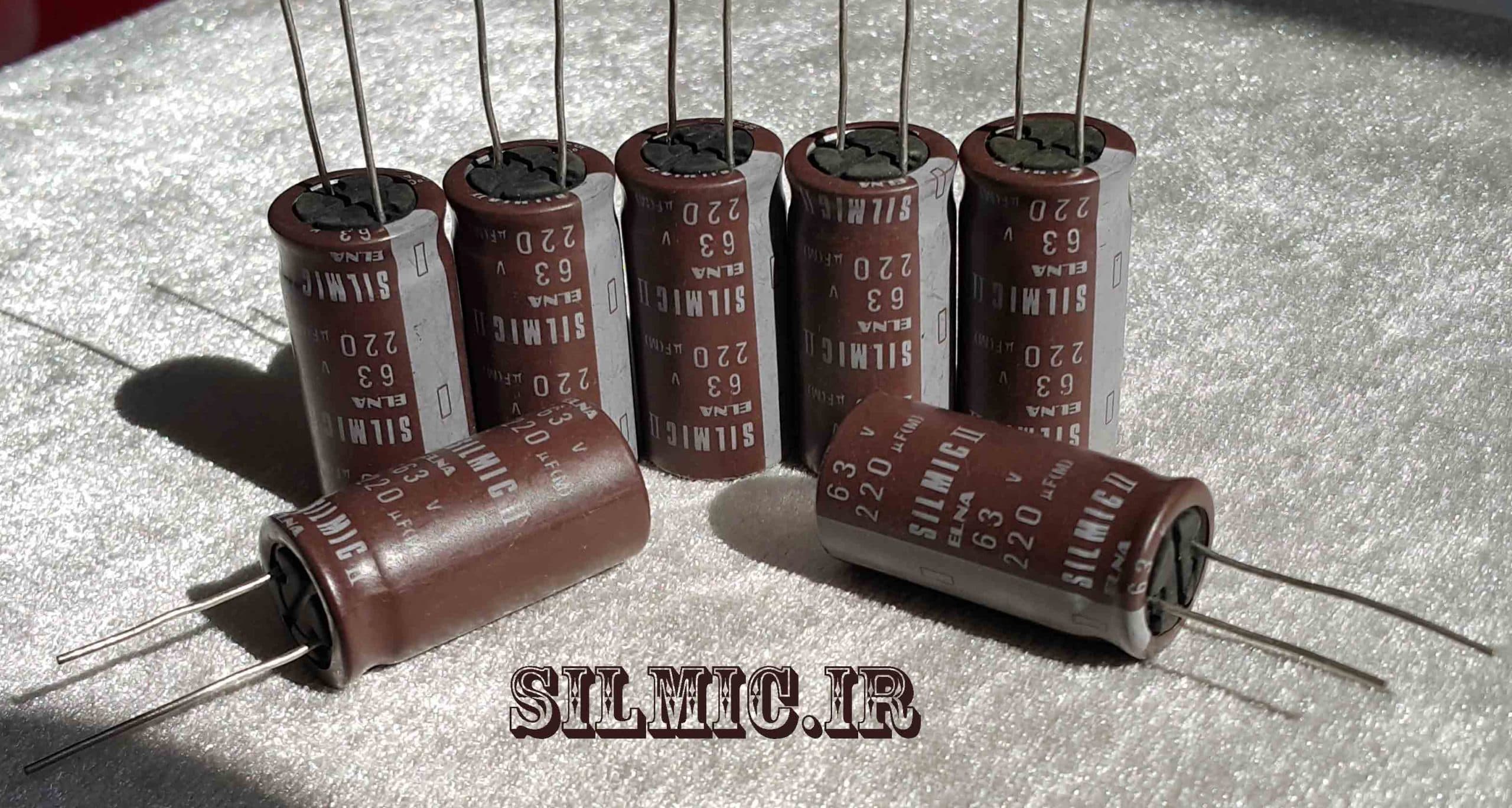 خازن سیلمیک 220 میکرو فاراد 63 ولت ELNA های گرید صوتی RFS ( SILMICII ) — تصویر ۳