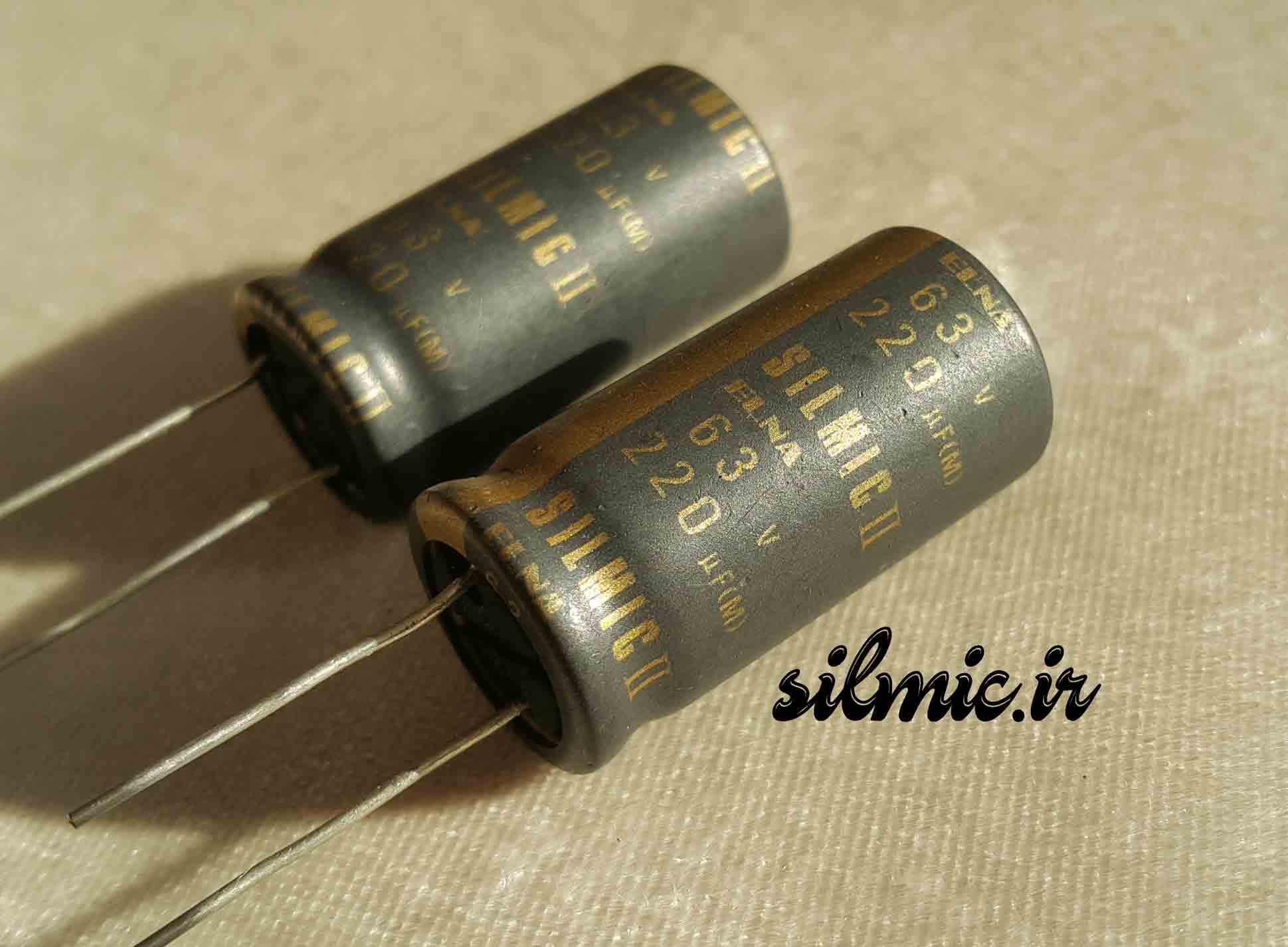 خازن سیلمیک 220 میکرو فاراد 63 ولت ELNA های گرید صوتی RFS ( SILMICII ) — تصویر ۲