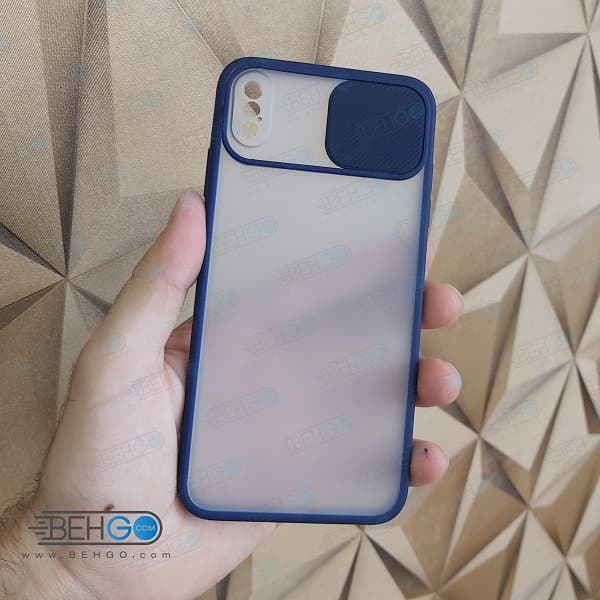 قاب آیفون Iphone XS MAX کاور پشت مات کشویی با محافظ لنز دوربین گوشی آیفون ایکس اس مکس — تصویر ۲