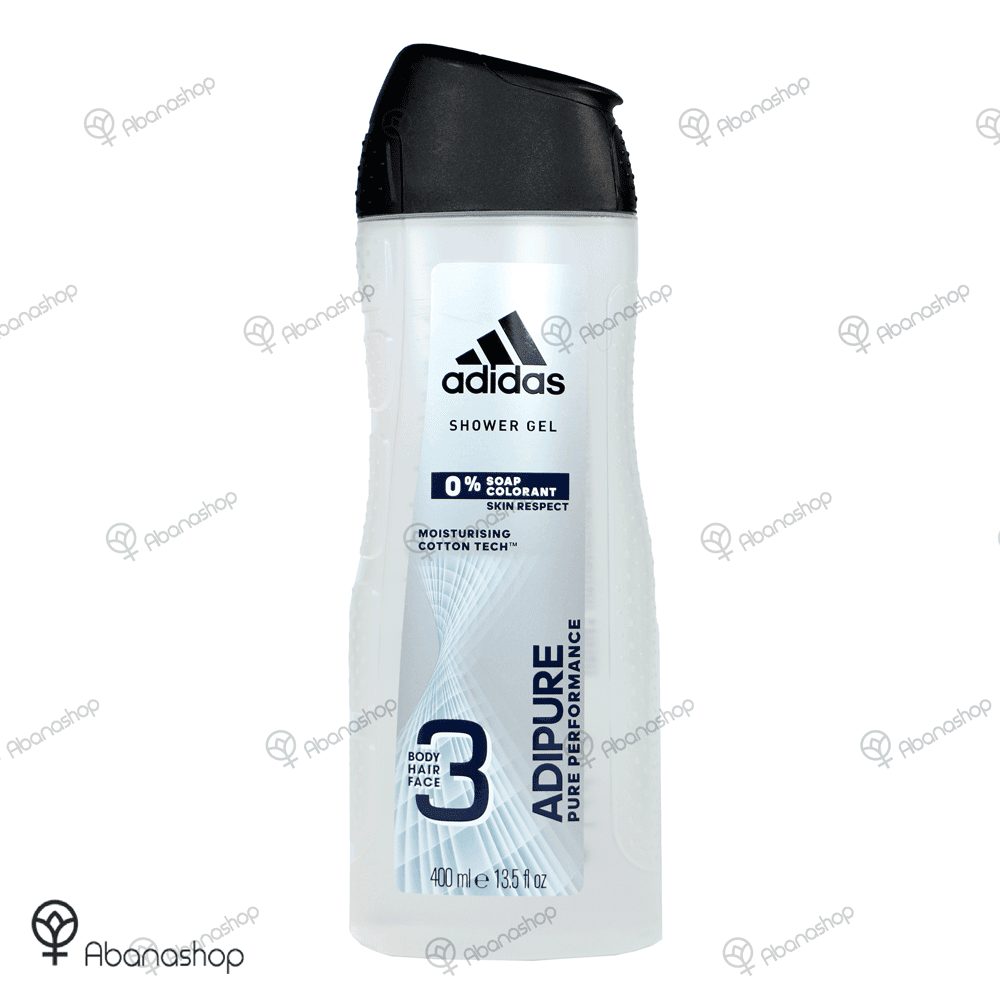 شامپو سه کاره مو بدن صورت آدیداس adidas مدل Adipure مردانه