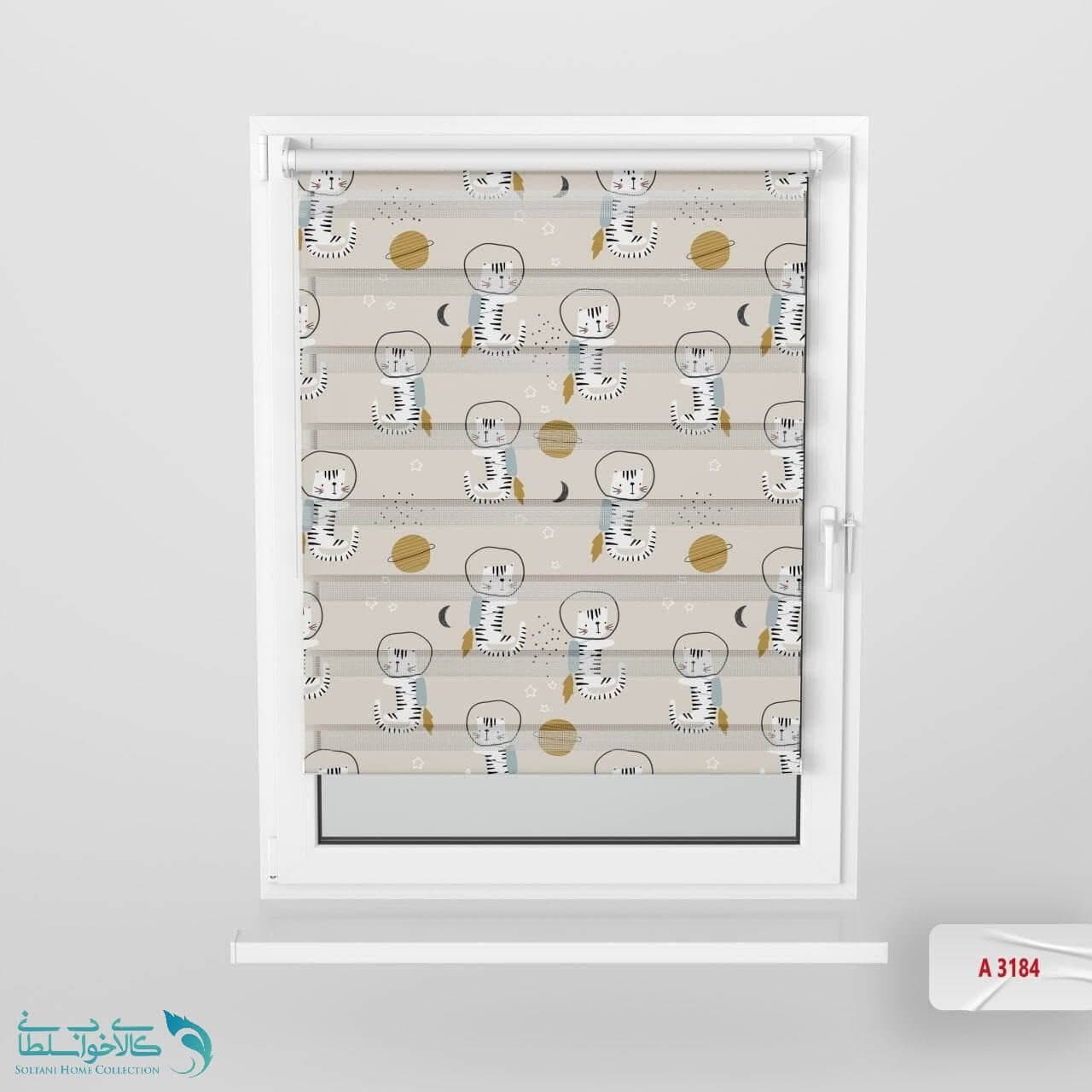 پرده زبرا اتاق کودک طرح کهکشان فانتزی کد A3184