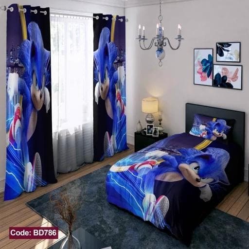 ست فانتزی روتختی چاپی پسرانه طرح سونیک کد bd786 (پس کرایه)