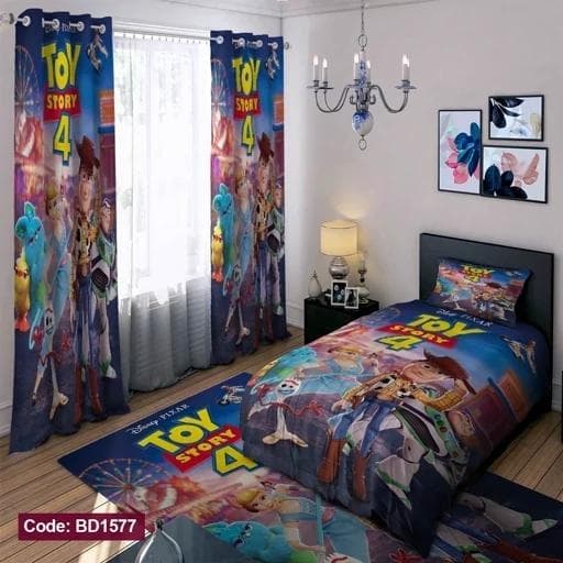 ست فانتزی روتختی چاپی پسرانه طرح داستان اسباب بازی کد bd1577 (پس کرایه)